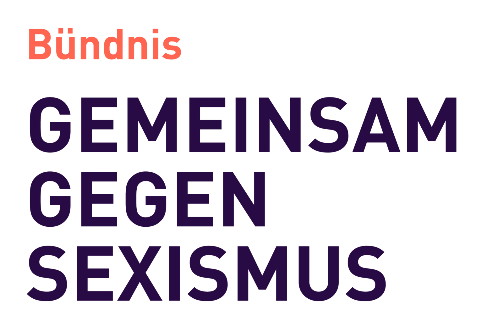 Schriftzug Bündnis gemeinsam gegen Sexismus