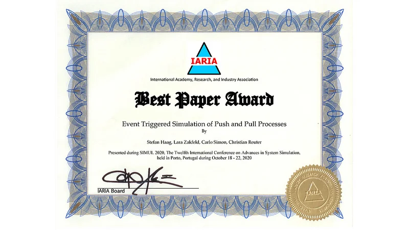 Best Paper Awards: Simul 2020 in Porto, Portugal