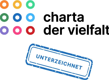 Logo der Charta der Vielfalt. Die Hochschule Worms bekennt sich zur Förderung von Vielfalt in der Arbeitswelt.