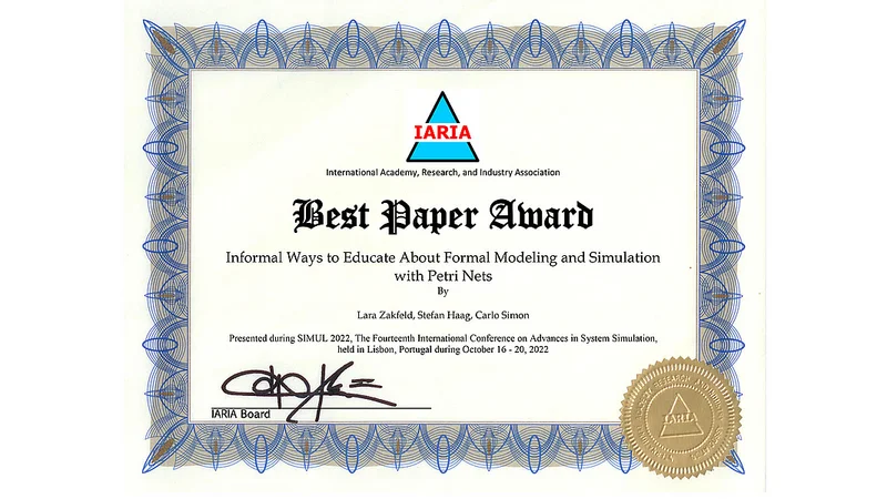 Best Paper Award: Simul 2022 in Lissabon, Portugal